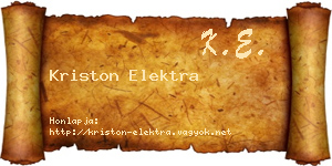 Kriston Elektra névjegykártya